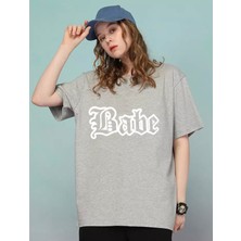 Amor Man Büyük Beden Özel Tasarım Babe BaskılıPamuk Oversize Yeni Trend Kadın T-Shırt