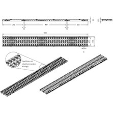 Aco Hexaline Drenaj Kanalı Izgarası Plastik 100 Cm Siyah 319250