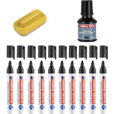 Edding 360 Xl Tahta Kalemi 10'lu Set Mürekkep & Tahta Silgisi