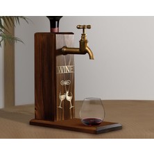 Bk Gift Aynalı Altın Kabartma Musluklu Doğal Ceviz Ahşap Şarap Standı, Home Bar, Içecek Dispenseri, Ahşap Içecek Çeşmesi-4