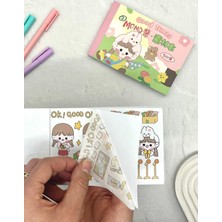 Kağıt Gemi Dükkan Kawaii 50 Yaprak Pembe Momo Defter Sticker/ Çıkartma/defter Süsleme/ Bullet Journal/desenli Çıkartma