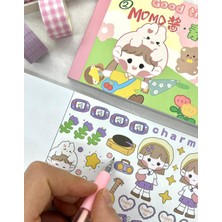 Kağıt Gemi Dükkan Kawaii 50 Yaprak Pembe Momo Defter Sticker/ Çıkartma/defter Süsleme/ Bullet Journal/desenli Çıkartma