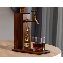 Bk Gift Aynalı Altın Kabartma Musluklu Doğal Ceviz Ahşap Viski Standı, Home Bar, Içecek Dispenseri, Ahşap Içecek Çeşmesi-8