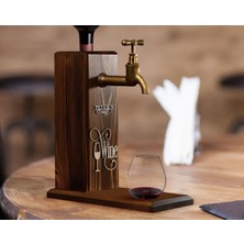 Bk Gift Kişiye Özel Kabartma Isimli Musluklu Ceviz Ahşap Şarap Standı, Şarap Çeşmesi, Doğum Günü Hediyesi, Ev Hediyesi, Içecek Dispenseri-1