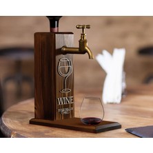 Bk Gift Kişiye Özel Kabartma Isimli Musluklu Ceviz Ahşap Şarap Standı, Şarap Çeşmesi, Doğum Günü Hediyesi, Ev Hediyesi, Içecek Dispenseri-6