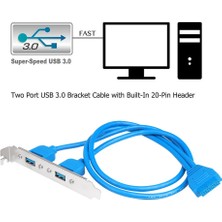 Alfais 4992 19 Pin USB 3.0 Arka Pci Panel Genişleme Braketi 2 Port Çoklayıcı Kablosu