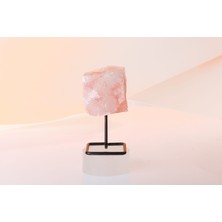 Osmanlı Doğal Taş Pembe Kuvars Ayaklı Ham Kütle Taş (7-10CM Yükseklik)