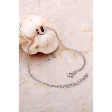 Sümer Telkari U Harfi Rodyumlu Gümüş Bileklik 4251