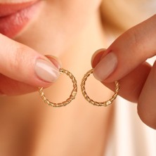 Sembol Gold Burgulu Altın Halka Küpe 1.5 cm