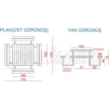 Parksan Ahşap Piknik Masası (Metal Ayaklı) 170(L)X170(W)X75(H)