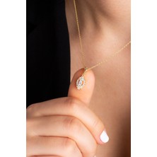 Lieza Kadın 925 Ayar Gümüş Mekik Taşlı Kolye