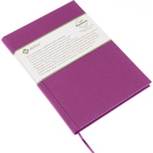 Bi Defter Müzik Defteri - Anahtarsız - %100 El Yapımı, El Dikişi (İplik Dikiş) 1. Sınıf Viskon Kumaş Ciltli "Benzersiz Ürün" A/4 Lila