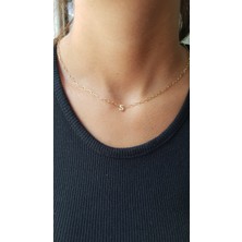 Lieza Kadın 925 Ayar Gümüş Ataç Zincirli Minimal Harf Kolye