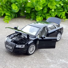 Hssaizlm 1:32 Audi A8L Orijinal Fabrika Simülasyonu Araba Modeli Metal Araba Modeli Ses-Işık Ekro Oyuncağı Araba Accesörleri (Yurt Dışından)