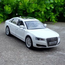 Hssaizlm 1:32 Audi A8L Orijinal Fabrika Simülasyonu Araba Modeli Metal Araba Modeli Ses-Işık Ekro Oyuncağı Araba Accesörleri (Yurt Dışından)