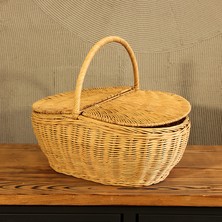 Renesse Home Derne El Yapımı Rattan Piknik Sepeti