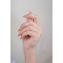 Nida Jewelry 925 Ayar Gümüş Pati ve El Kolye
