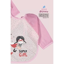 Babydonat Süper Girl Desenli Sıvı Geçirmez Giyilebilir Mama Önlüğü (Süper Girl)