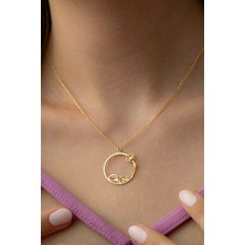 Lieza Kadın 925 Ayar Gümüş Aylara Özel Çiçekli Isim Kolye