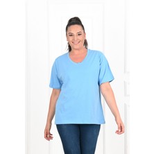 Koza Butik Kadın V Yaka Basic T-Shirt 1297-22