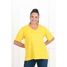 Koza Butik Kadın V Yaka Basic T-Shirt 1297-22