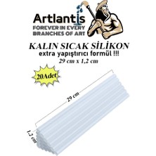 Artlantis Kalın Sıcak Silikon Mum 20 Adet 1 Paket Mum Çubuk Silikon Kalın Silikon Tabanca Yedeği Kalın 1 Paket