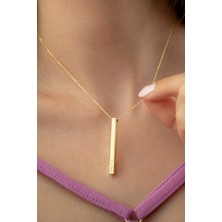 Lieza Kadın 925 Ayar Gümüş Kişileştirilebilir Çubuk Kolye