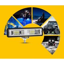 NKT GROUP 10 LED 48 W 3 Modlu Kırmızı Mavi Beyaz Çakarlı Gündüz Ledi Off Road Far Çalışma Lambası Sis Lambası