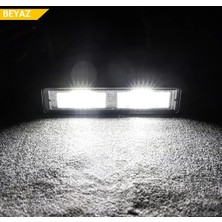 NKT GROUP 10 LED 48 W 3 Modlu Kırmızı Mavi Beyaz Çakarlı Gündüz Ledi Off Road Far Çalışma Lambası Sis Lambası