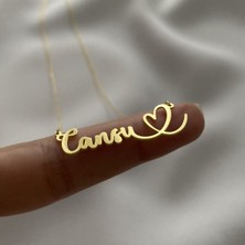 Nida Jewelry 925 Ayar Gümüş Kalp Isim Kolye