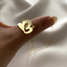 Nida Jewelry 925 Ayar Gümüş Örümcek Ağ Tasarım Harf Kolye