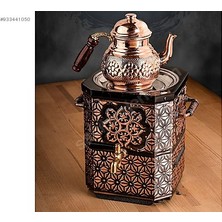 Elektrikli Nostaljik Çay Semaveri-Bakır Çay Semaveri Demlik Hediye