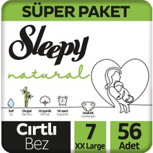 Sleepy Natural Süper Paket Bebek Bezi 7 Numara XXLarge 56 Adet