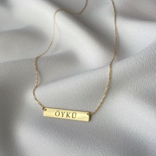 Nida Jewelry 925 Ayar Gümüş Plaka Isim Kolye