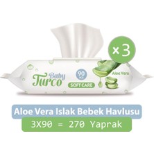 Baby Turco Softcare Aloe Vera Islak Bebek Havlusu 3'lü Paket