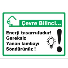 Vizyon Trafik Enerji Tasarrufudur Gereksiz Yanan Lambayı Söndürün - Isg Levhası