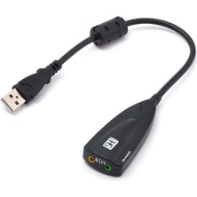 USB ses kartı 7.1 5HV2 USB harici Usb ses kartı Siyah