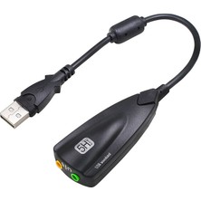 USB ses kartı 7.1 5HV2 USB harici Usb ses kartı Siyah