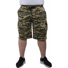 Moc Grande Mocgrande Büyük Beden Commando Camouflage Erkek Penye Şort 23606 Askeri Yeşil
