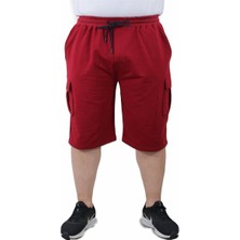 Moc Grande Mocgrande Büyük Beden Komando Cep Penye Şort 23602 Bordo