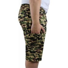 Starbattal Büyük Beden Commando Camouflage Erkek Penye Şort 23606 Bej