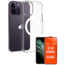 Tiger iPhone 11 Pro Magsafe Destekli Şeffaf Kılıf + 21D Nano Ekran Koruyucu