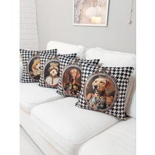 Körfez Kırlent Sevimli Hayvan Figürlü Kırlent Kılıfı 4lü Kombin Set