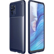 Kzy Xiaomi Poco M5S Kılıf Karbon Tasarımlı Kapak - Lacivert