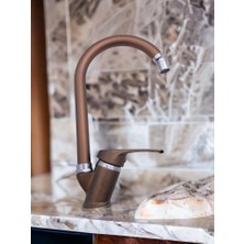 Yılmek Bakır Renk Başlıklı Lavabo Bataryası