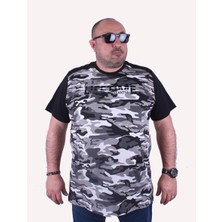 Moc Grande Mocgrande Büyük Beden Shoulder Line Camouflage Erkek Tişört 23147 Fume