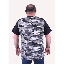Moc Grande Mocgrande Büyük Beden Shoulder Line Camouflage Erkek Tişört 23147 Fume