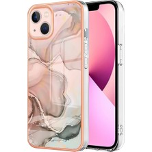 Eabhulie Apple iPhone 14 Plus Için Desen Sert Arka Şeffaf Tpu Tampon Telefon Kılıfı - Rose Gold (Yurt Dışından)