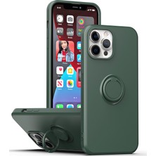 Eabhulie Apple iPhone 14 Için Ince Silikon Yüzük Stand Telefon Kılıfı - Yeşil (Yurt Dışından)