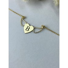 Nida Jewelry 925 Ayar Gümüş Melek Kanatları Kalp Harf Kolye